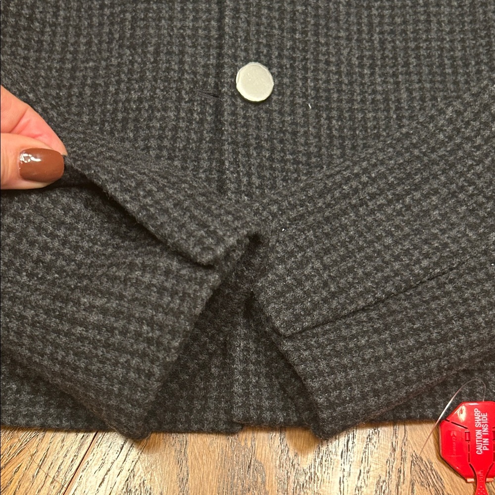 NWT Theory Charcoal Melange Wool-Blend Boxy Crop Jacket. Size 0 - Picture 11 of 17